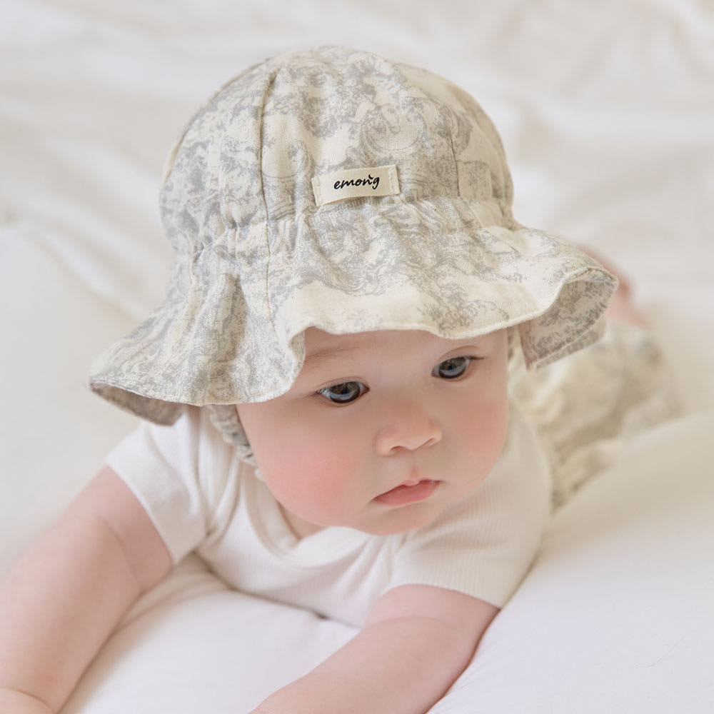 Emong Twall de Joie Double-Gauze Cotton Baby Bucket Hat (All-Season Sun Hat)
