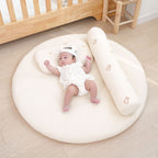 Emong 100-Count Cotton Round Rug Play Mat, Air Mesh Non-Slip 110cm